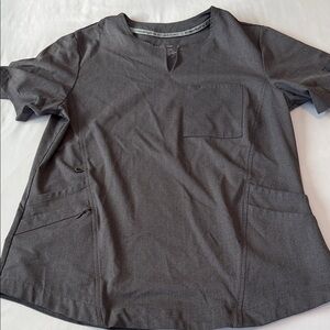 Cuddl Duds Gray Scrub Top